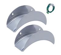 Relaxdays Hose Pipe Holder, 2x Set, Wall Mounted, for 30m 1/2" Long Hoses, Hang on Garden Tap, Outdoor, Iron Metal, Grey