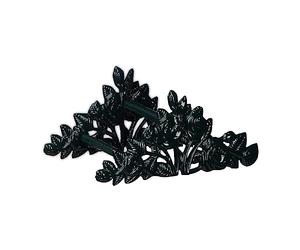 Relaxdays Hose Pipe Holder, Antique Rose Design, Cast Iron, Wall-Mounted Hosepipe Hanger, 13 x 27 x 15.5 cm, Dark Green