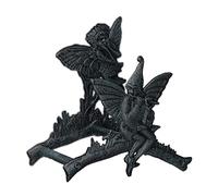 Relaxdays Hose Pipe Holder, Elf Design, Cast Iron, Vintage, Wall-Mounted Hosepipe Hanger, 24 x 24 x 15 cm, Green/Black, 100%