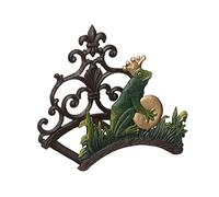 Relaxdays Hose Pipe Holder, Frog Prince, Cast Iron, Antique Look, Wall-Mounted Hanger, 23 x 24 x 15 cm, Multicoloured