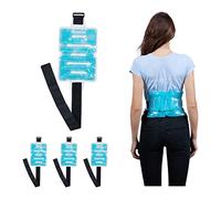 Relaxdays Hot and Cold Gel Pack, Back Strap, Set of 4, Warm Compress, Cooling Pad, Injury & Pain Relief, Light Blue, 19 x 26.5 x 1 cm