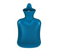Relaxdays Hot Water Bottle, 1 Litre, Without Cover, Children & Adults, Rubber, with Screw Cap, Pain Relief, Large, Blue, 29 x 16 x 4.5 cm