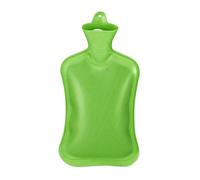 Relaxdays Hot Water Bottle, 2 Litre, Without Cover, Children & Adults, Rubber, with Screw Cap, Pain Relief, Green, 36 x 19 x 5 cm