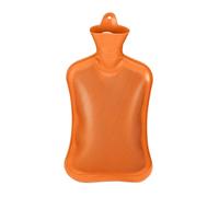 Relaxdays Hot Water Bottle, 2 Litre, Without Cover, Children & Adults, Rubber, with Screw Cap, Pain Relief, Orange, Large