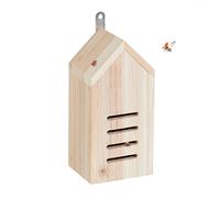 Relaxdays House, Untreated Fir Wood, HxWxD: 25 x 12 x 10 cm, for Hanging, Insect Hotel for Ladybirds, Natural