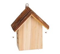 Relaxdays House, Wood, HxWxD: 22.5 x 19 x 12.5 cm, Weatherproof, Hang Up, Insect Hotel for Ladybirds, Natural