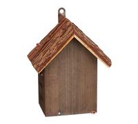 Relaxdays House, Wood, HxWxD: 22 x 18 x 12 cm, Weatherproof, for Hanging, Insect Hotel for Ladybirds, Brown