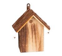 Relaxdays House, Wood, HxWxD: 22 x 18 x 12 cm, Weatherproof, for Hanging, Insect Hotel for Ladybirds, Brown
