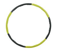 Relaxdays Hula Hoop, Fitness Ring, Sport & Exercise, Ab Trainer, Ø 98 cm, Loss, Weighted, 1.2 kg, Yellow/Grey, 3 x 98 cm