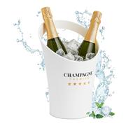 Relaxdays Ice Bucket, Champagne Cooler, for 2 Bottles, HWD: 29.5 x 21.5 x 23.5 cm, Wine Chiller, for Parties, White