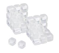 Relaxdays Ice Cubes, Set of 50, Reusable, XXL Size, for Parties, Refreezable, Plastic, to Cool Down Drinks, Transparent, 4 x 4 x 4 cm