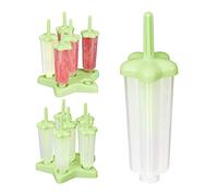 Relaxdays Ice Lolly Moulds Set of 12, DIY Ice Lolly Moulds, 60 ml Each, Water Ice Moulds for Children & Adults, Transparent/Green