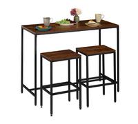 Relaxdays Industrial bar table set with 2 stools
