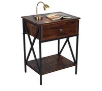 Relaxdays Industrial bedside table: drawer & shelf
