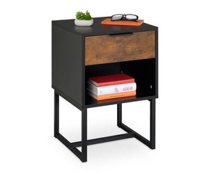 Relaxdays Industrial Bedside Table with Drawer