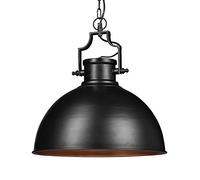 Relaxdays Industrial Design Pendant Light in Shabby Look, Decor for Dining Room, LED, Hanging Lamp, D=40.5 cm, Black, Iron, 40 W