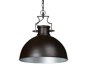 Relaxdays Industrial Hanging Light Matt Hanging Lamp, 146 x 40.5 x 40.5 cm Large Bell-Shaped Lampshade Pendant Light Metal Pendant Lamp Ceiling Light E27 up to 40W, Dark Brown