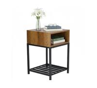 Relaxdays Industrial nightstand with open shelf