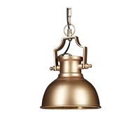 Relaxdays Industrial-Style Pendant Light, Retro-Shabby Look, Decor for Dining Room, LED, Hanging Lamp, D=21cm, Gold, Iron, 40 W