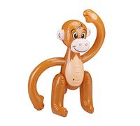 Relaxdays Inflatable Monkey, Swimming Ape, Jungle Party Decoration, Safari, Carnival, Water Toy for Children, Brown