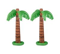 Relaxdays Inflatable Palm, Set of 2, Pool, Blow Up Coconut Tree, Summer Party Decoration, 80 cm, Green/Brown, 80 x 62 x 62 cm