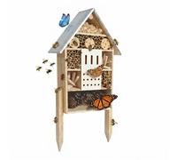 Relaxdays Insect hotel with stand & metal roof