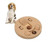 Relaxdays Interactive Intelligence Toy, for Dogs, Food Toy, Treat Hiding, Sniffing Puzzle Game, MDF, Natural Wood