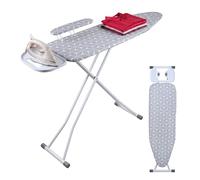 Relaxdays ironing board for steam irons, 131 x 33 cm, white/grey