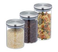 Storage jars with lids Airtight Glass Containers Durable Easy Clean 650-1000 ml