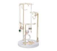 Relaxdays Jewellery Stand Marble Gold