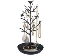 Relaxdays Jewellery Tree, Stand with Tray, H x W x D: approx. 30 x 16 x 15 cm,