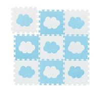Relaxdays Jigsaw playmat, 18 Pieces, EVA, Non-Toxic, Interlocking Foam mats, Soft Play, in White/Blue