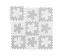 Relaxdays Jigsaw playmat, 9 Pieces, EVA, Non-Toxic, Interlocking Foam mats, Soft Play, in White/Grey, 1 x 91.5 x 91.5 cm