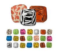 Relaxdays Juggling Balls, 24-Piece Set, Ø 50 mm, Multicoloured | Animal Print, Beginners & Pros, Bead Filling, Bean Bags