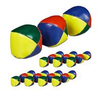 Relaxdays Juggling Balls, Set of 24, for Beginners and Professionals, Soft, Children, Adults, Set, Ø 65 mm, Colourful, Sand, 6.5 cm