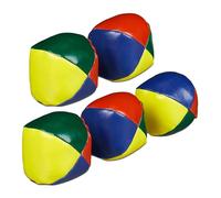 Relaxdays Juggling Balls, Set of 5, for Beginners and Professionals, Soft, Children, Adults, Set, Ø 65 mm, Colourful, Sand, 6.5 cm