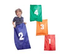Relaxdays Jumping Bags for Kids, 4 Pc, Sack Race Bags, Set for Birthday Parties, Ages 3 and Up