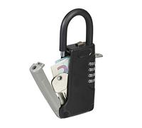 Relaxdays Key Safe with Hanger, 4-digit Numerical Code, Outside, Small Lockable Vault, HxWxD: 14.5 x 6 x 2 cm, Black