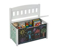 Relaxdays Kids' bench with storage & blackboard