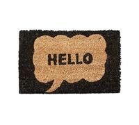 Relaxdays Kids Childrens Mini Doormat Coir with Hello Speech Bubble Theme as Welcome Mat Anti-Slip Robber Underside 1.5 x 40 x 25 cm, Motif: Hello