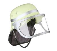 Relaxdays Kids Fireman Helmet, Adjustable, Flip Visor, Firefighter Hat, Fancy Dress Costume, 24.5 x 22.5 x 28 cm, Yellow