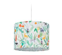 Relaxdays Kids Light Fixture, Lampshade with Jungle Design, 140 x 35 cm, Hanging Lamp for Children's Room, Multicoloured