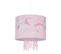Relaxdays Kids Light Fixture, Lampshade with Unicorn, 158 x 35 cm, E27, Hanging Lamp for Children's Room, Pink