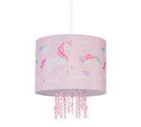 Relaxdays Kids Light Fixture, Lampshade with Unicorn, 158 x 35 cm, E27, Hanging Lamp for Children's Room, Pink