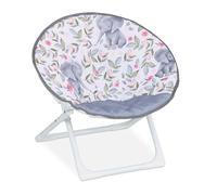 Relaxdays Kids Moon Chair, Elephant, Folding, 47 x 50 x 48 cm, Children's Camping Seat, Indoor & Outdoor, Multicoloured, 10% Plastic