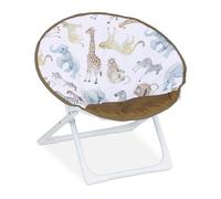 Relaxdays Kids Moon Chair, Jungle, Folding, 47 x 50 x 48 cm, Children's Camping Seat, Indoor & Outdoor, Multicoloured, 40% Iron