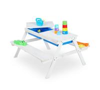 Relaxdays Kids' Picnic Table with Benches in White