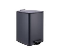 Relaxdays Kitchen Bin, 20L, Soft-Close Lid, Removable Inner Bin, Matt Metal, Rectangular Pedal Bin, Dark Grey (40x29x34c