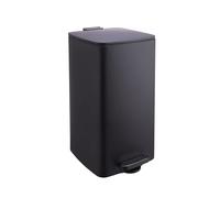 Relaxdays Kitchen Bin, 30L, Soft-Close Lid, Removable Inner, Square Pedal, Matte Black, 53x29x34 cm