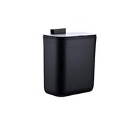 Relaxdays kitchen bin, 9 L, hanging waste bin, for food scraps & general waste, door-mounted, plastic, black